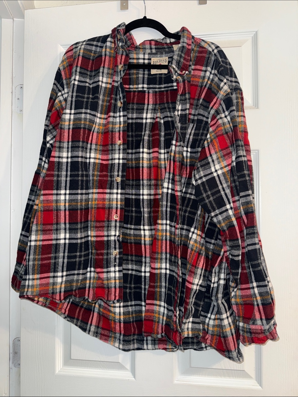 Red head branch co. Red, Black & White Plaid Button-Down Shirt